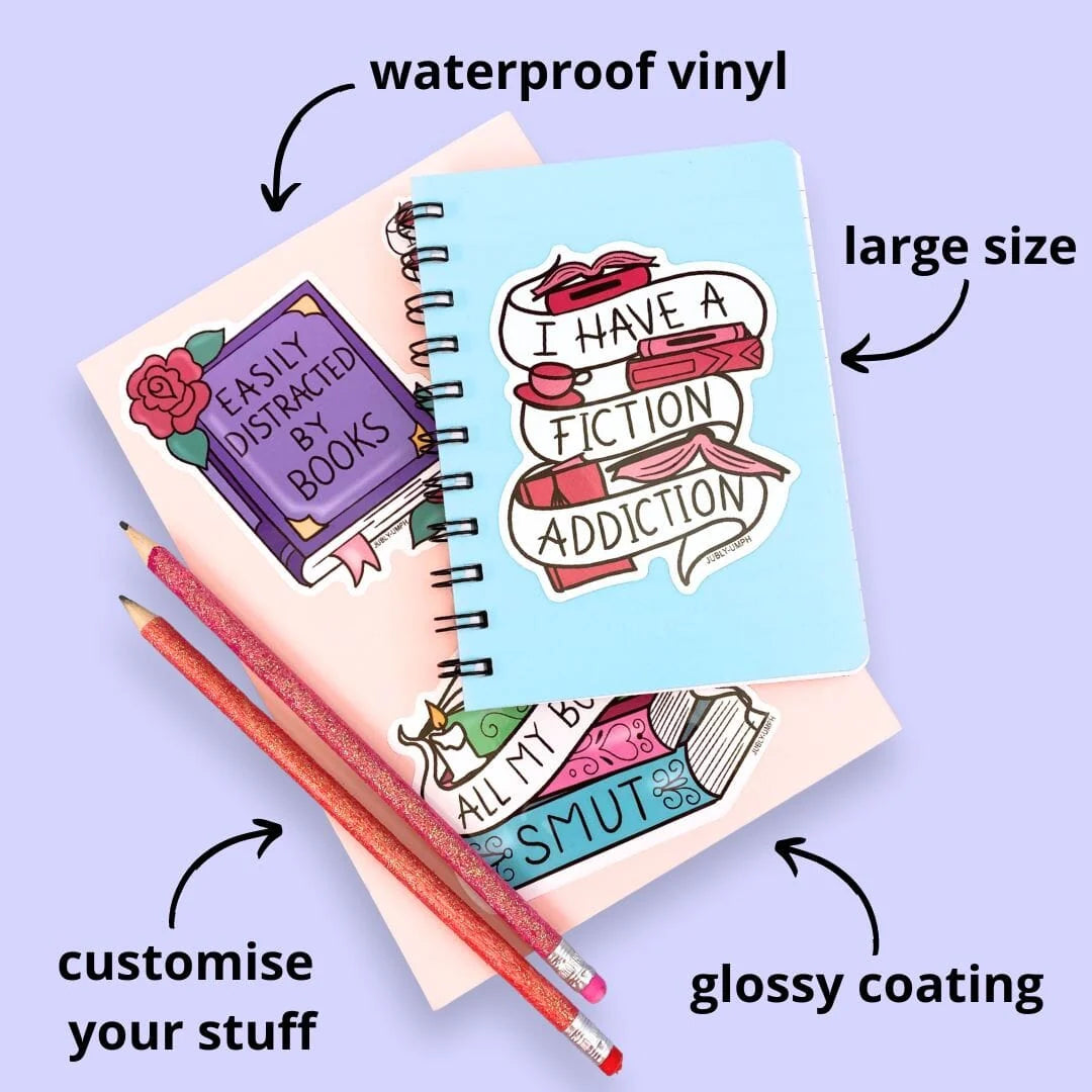 JUBLY-UMPH - "Easily Distracted By Books" - Sticker