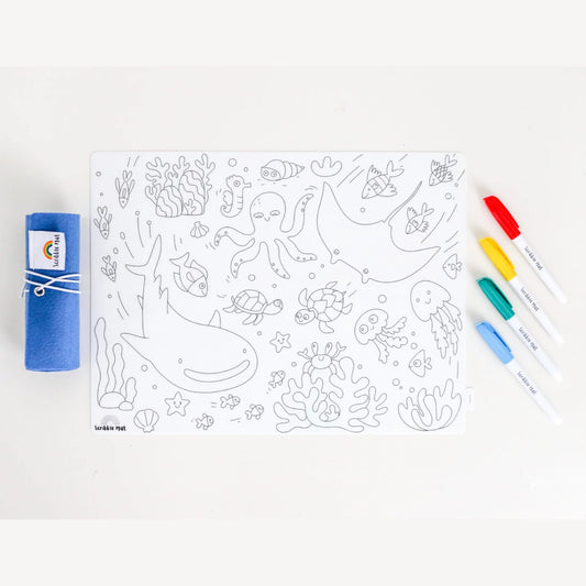 SCRIBBLE MAT- ORIGINAL- Under the Sea Reusable Scribble Mat