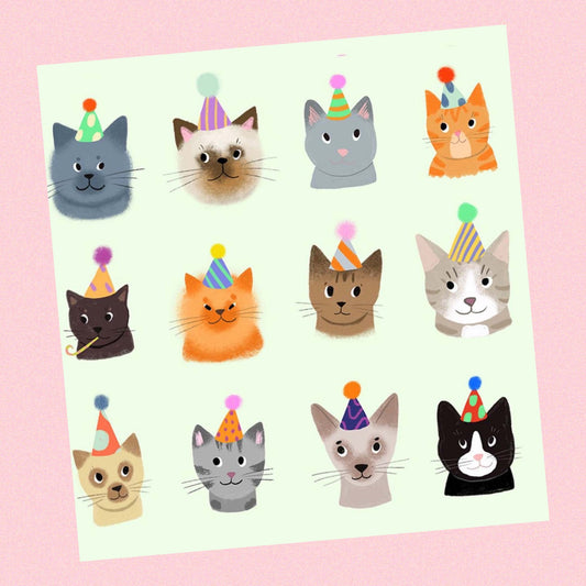 NUOVO - "BIRTHDAY CATS" GREETING CARD
