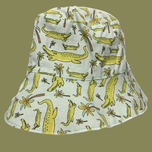Teacups n Quilts- Crocodile Fabric Hat- Kids Size Small