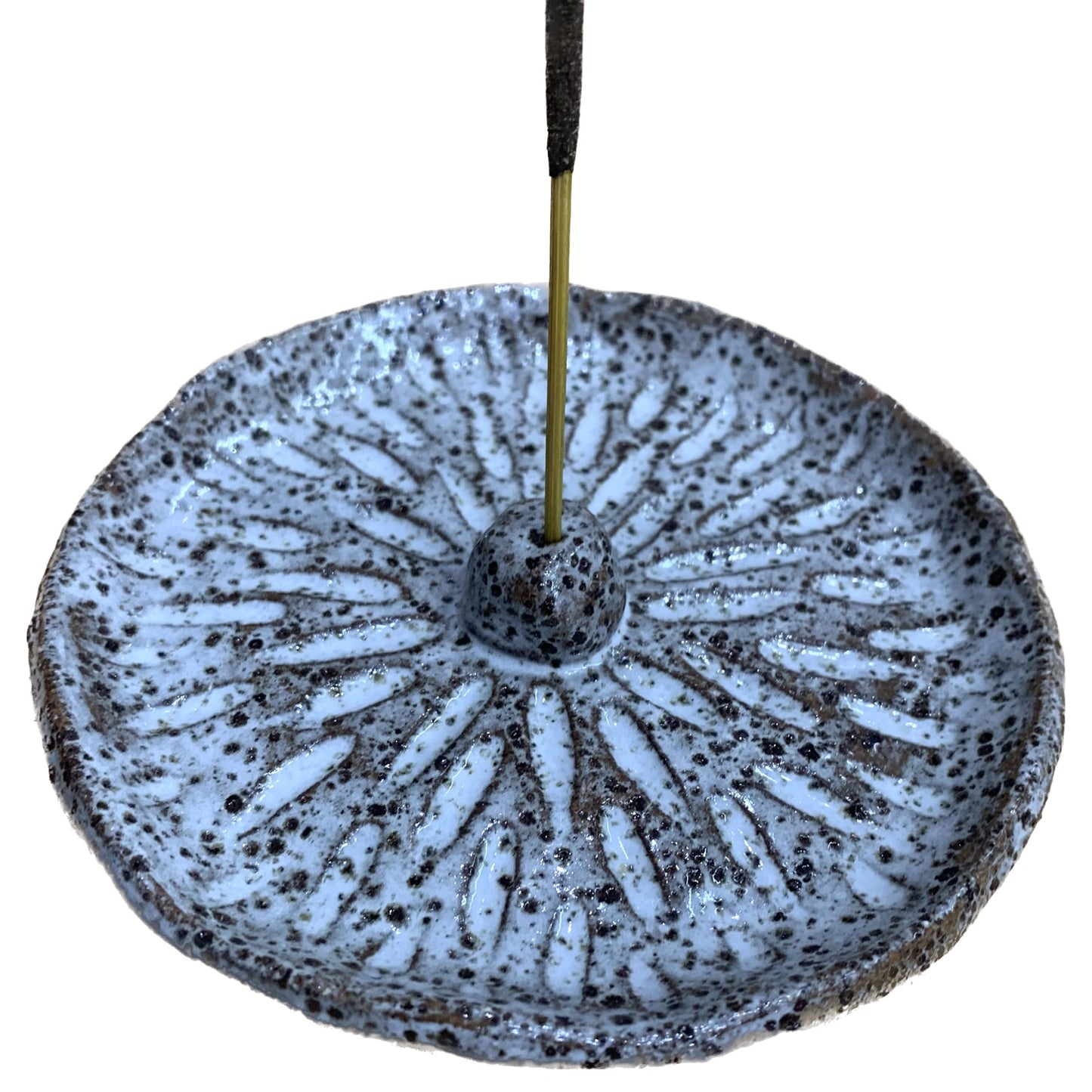 EARTH BY HAND- Hand Built Clay Incense Holders - Carved White/Natural Glaze