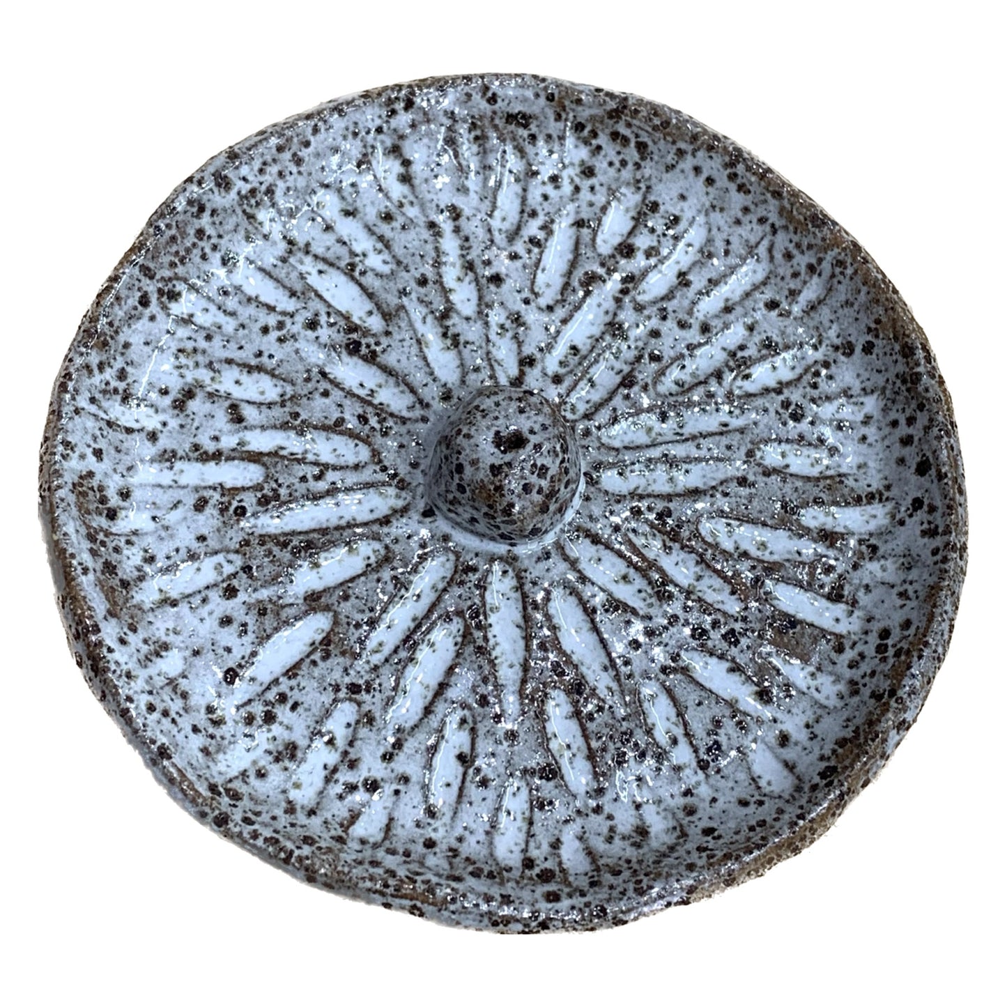 EARTH BY HAND- Hand Built Clay Incense Holders - Carved White/Natural Glaze