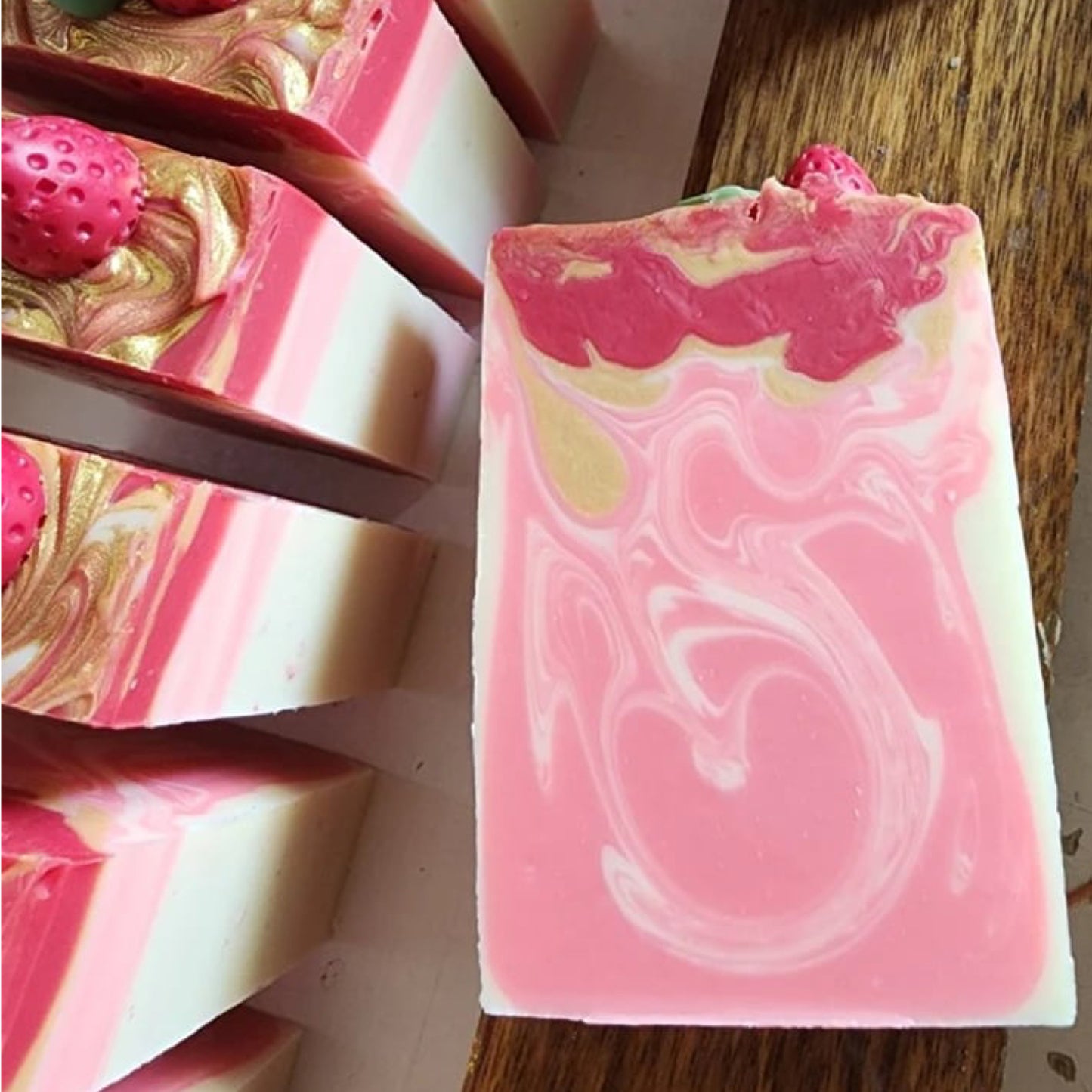 WATERFALL SOAPWORKS- Champagne and Strawberries Handmade Soap