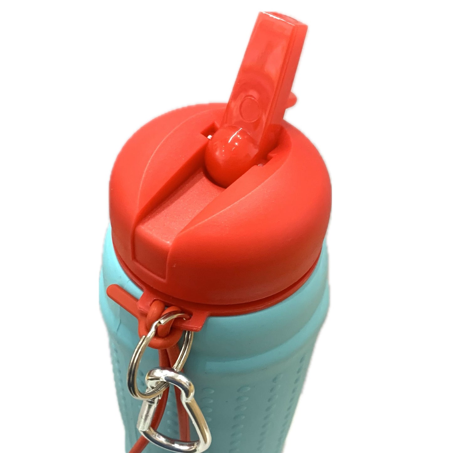 ROLLA BOTTLE - Collapsible Bottle - Aquamarine & Red