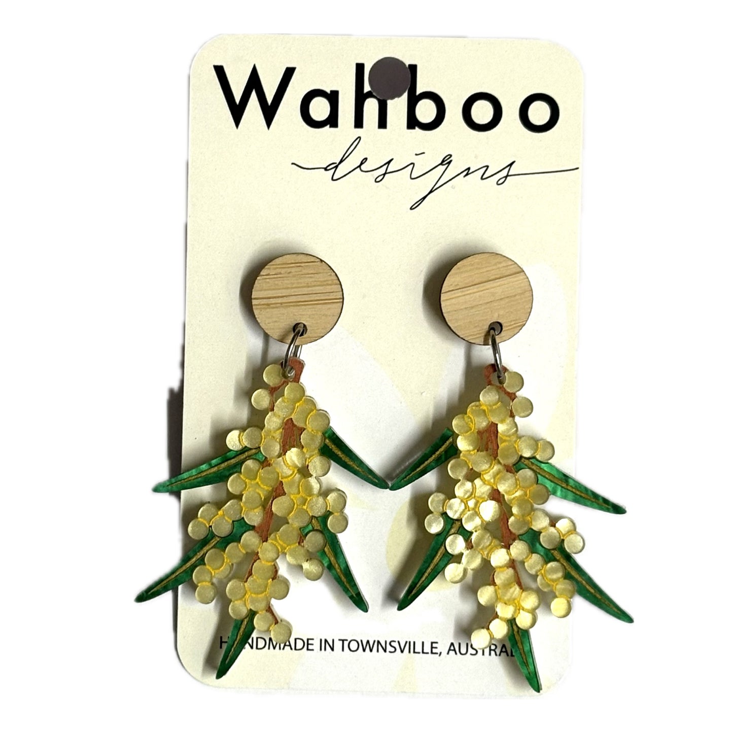 WAHBOO- Wattle Stud Dangle Earrings