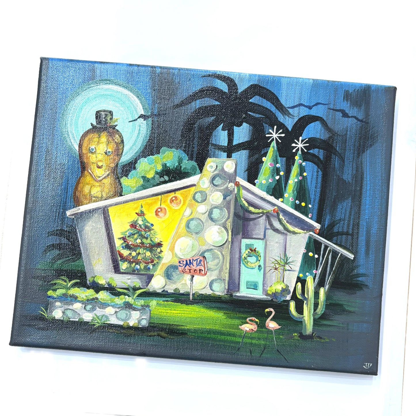 HAYLEY GILLESPIE - "SANTA STOP HERE" ORIGINAL OIL PAINTING