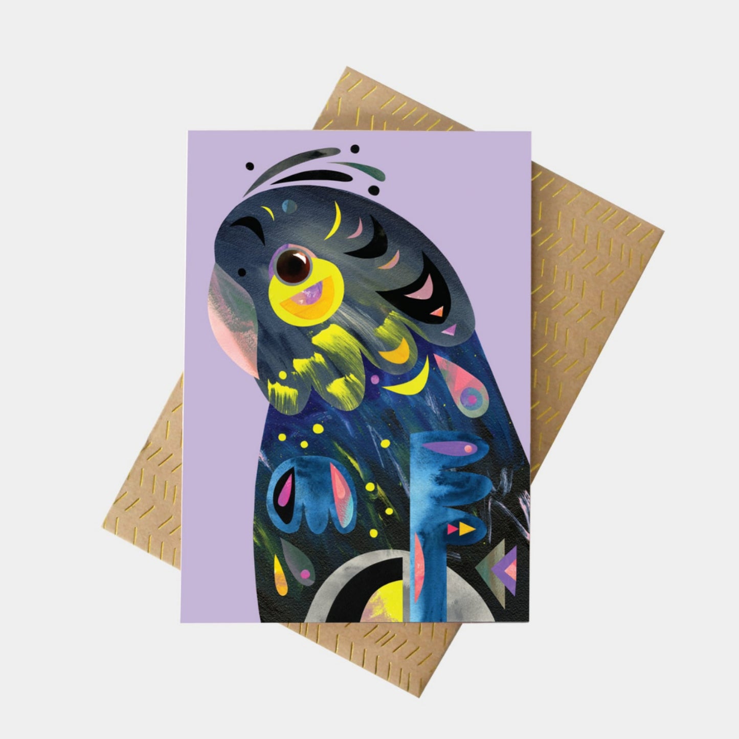 PETE CROMER - GLOSSY BLACK COCKATOO Greeting card