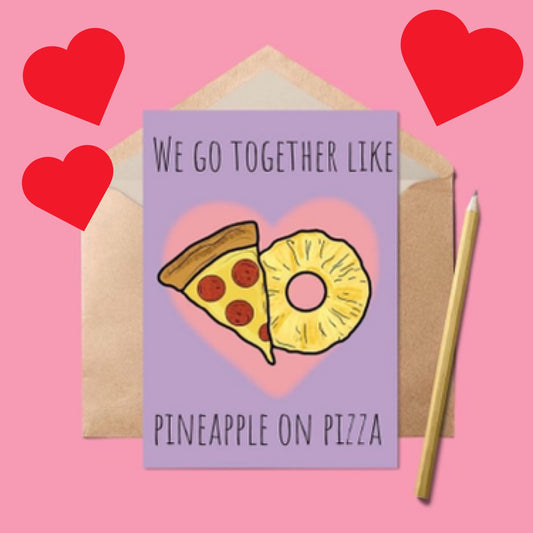 GREEN MINI CREATIVE- Pineapple on Pizza Greeting Card