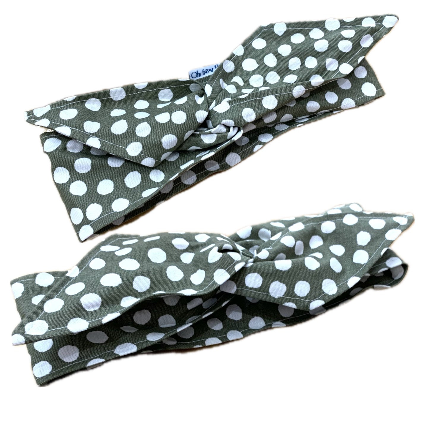 OH SEW ROSY: REDUCED WIRE HEADBAND - Khaki Spotty