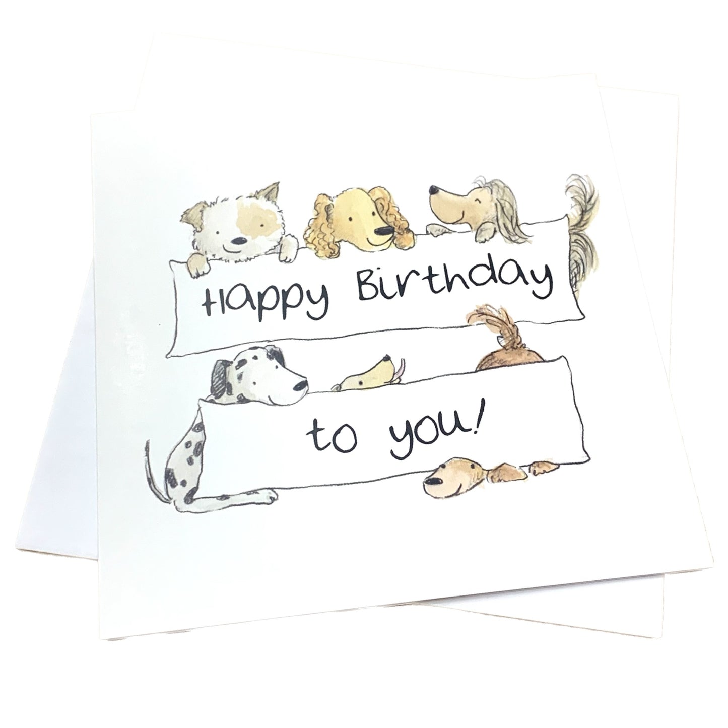NUOVO - BIRTHDAY DOGS SQUARE GREETING CARD