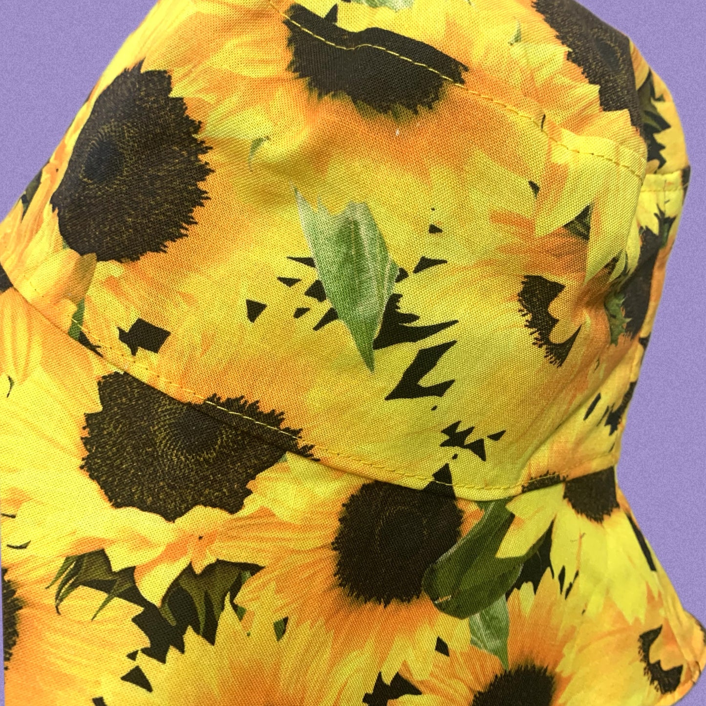 Teacups n Quilts- Sunflower Fabric Hat- Adult Size