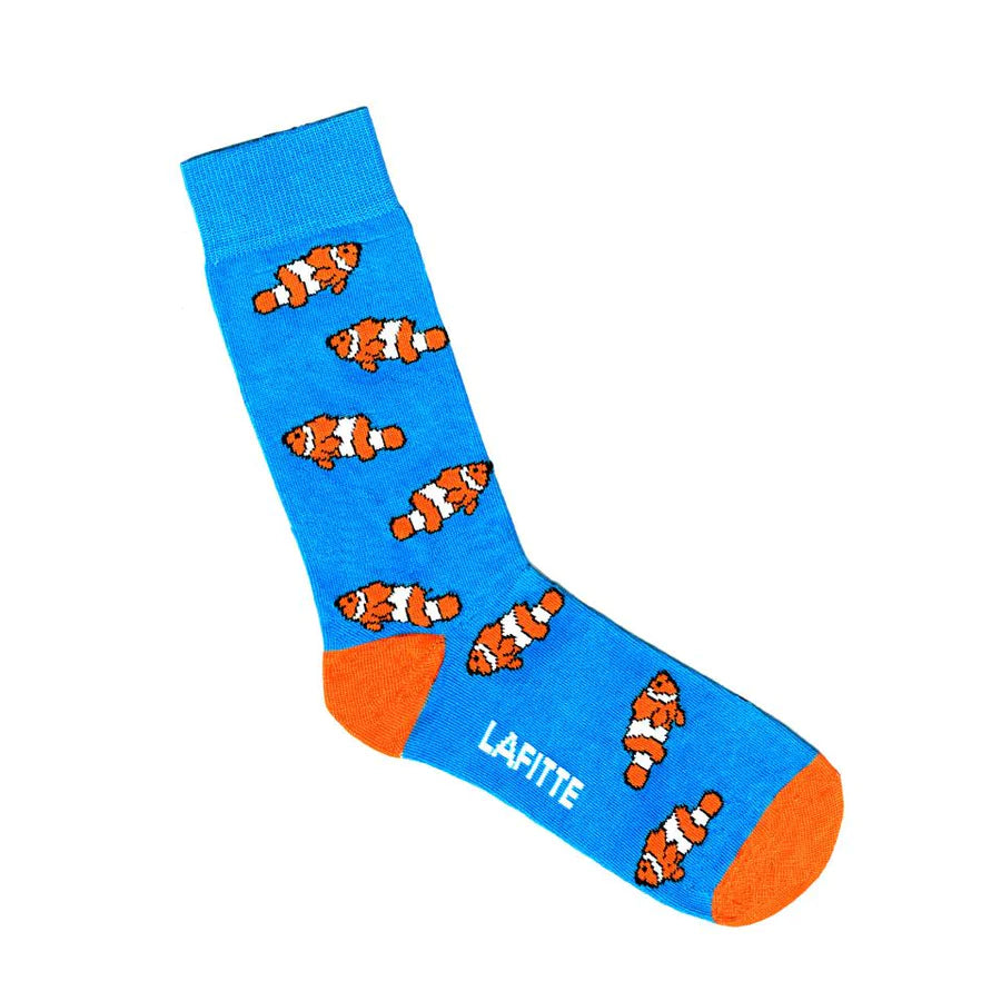 LAFITTE- CLOWN FISH SOCKS- BRIGHT BLUE