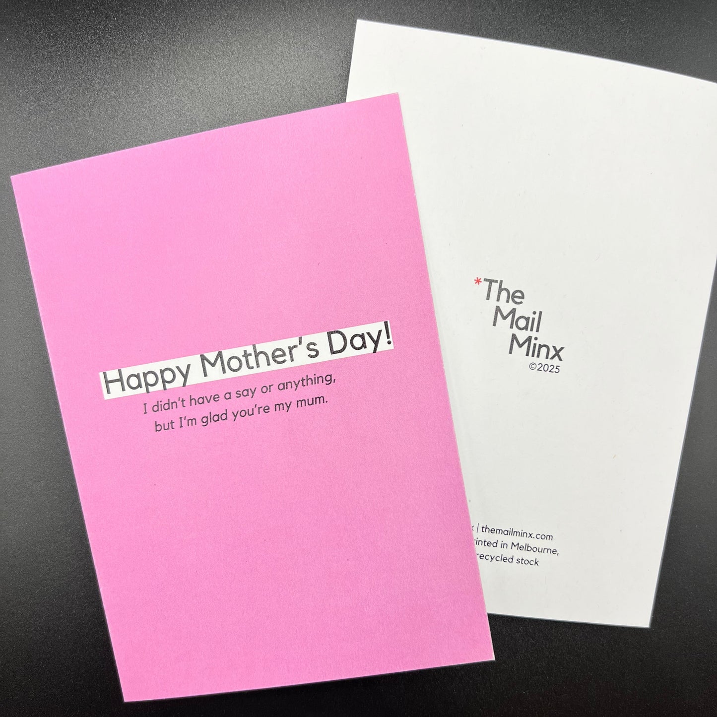 THE MAIL MINX- Happy Birthday Mother's Day: Glad You're My Mum- Greeting Card