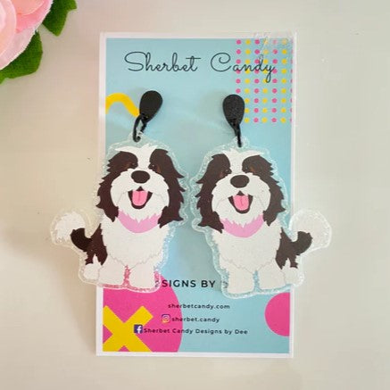 SHERBET CANDY- Molly the Happy Dog Earrings