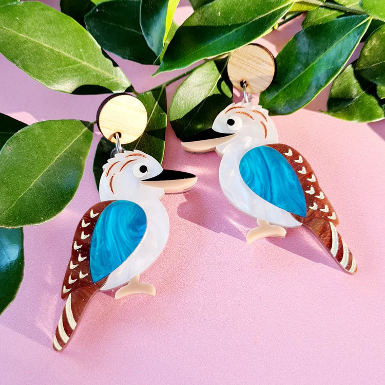 WAHBOO- Kookaburra Stud Dangle Earrings