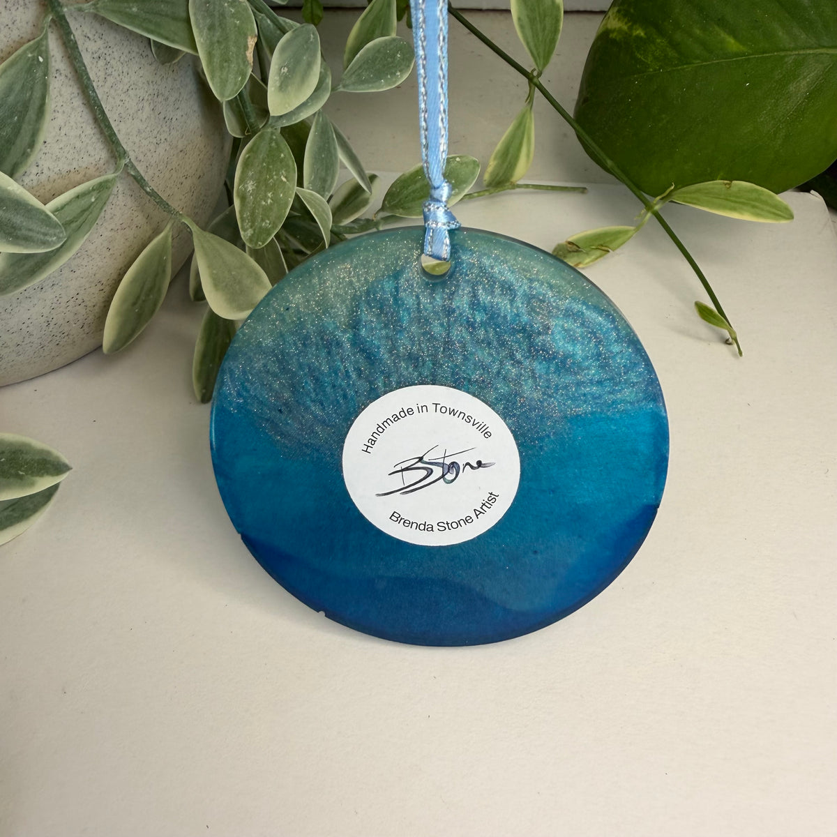 BRENDA STONE ART - Large Ocean Resin Ornament 1