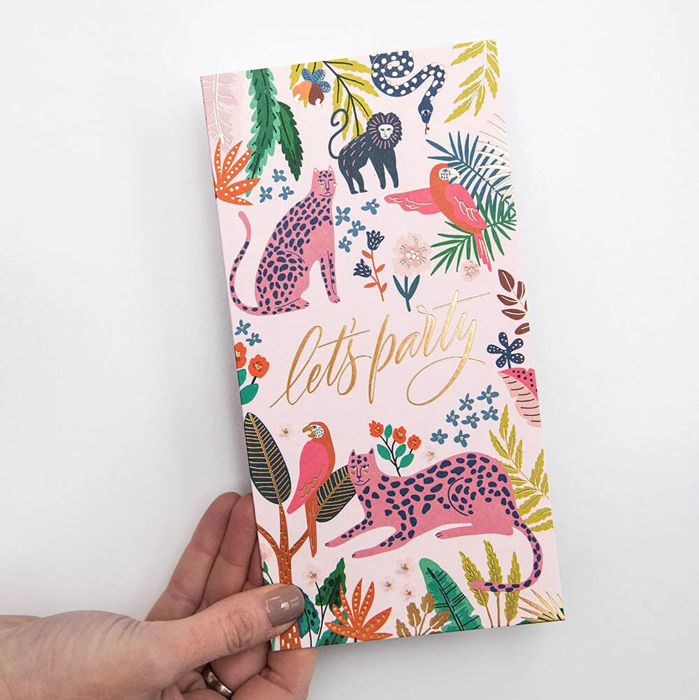 BESPOKE LETTERPRESS - "Let's Party" Tall Greeting Card