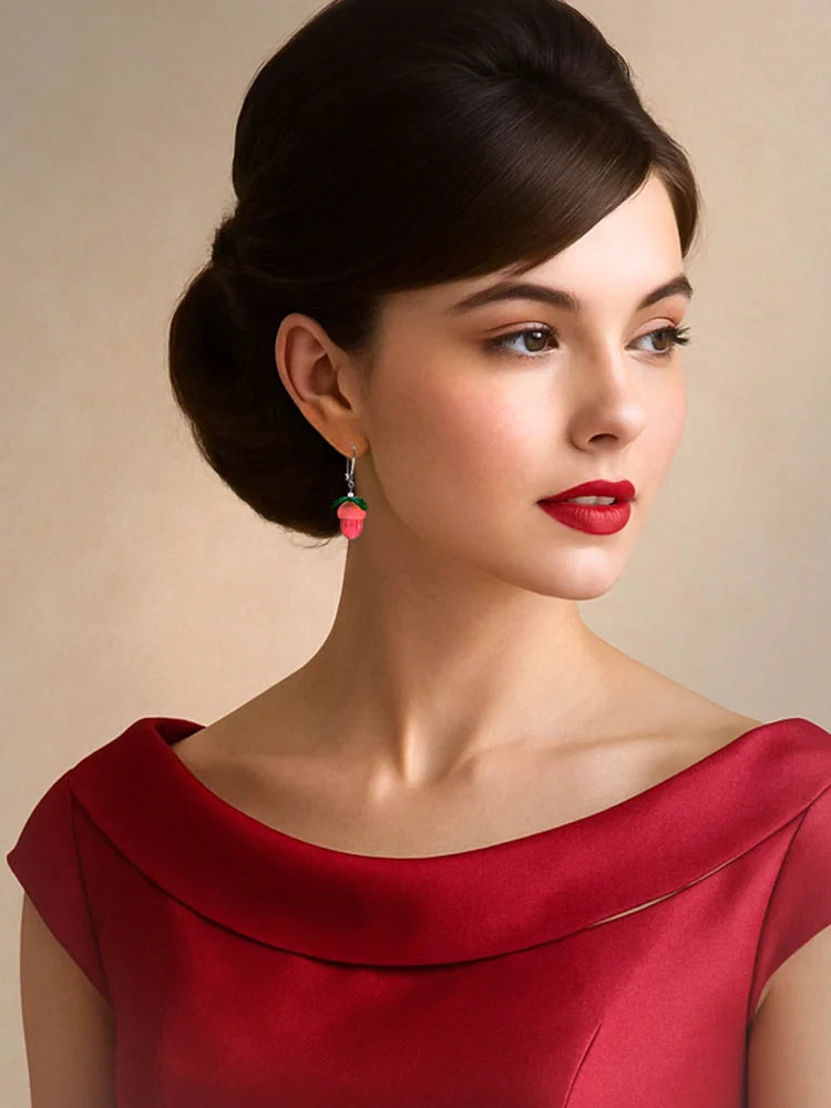 CLAIRE ISHINO- Lucky 'Peach Pink' Acorn Earrings