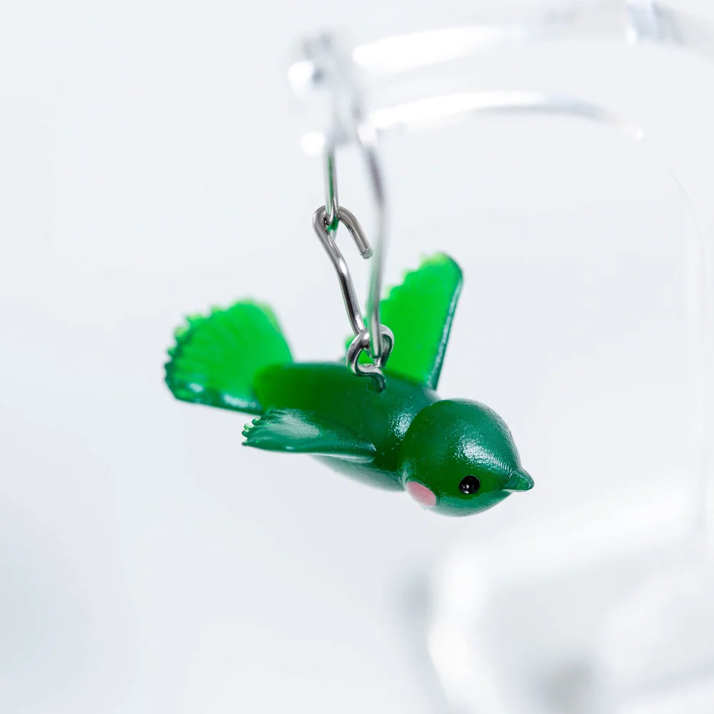 CLAIRE ISHINO- Lucky Bird Earrings - Forest Green
