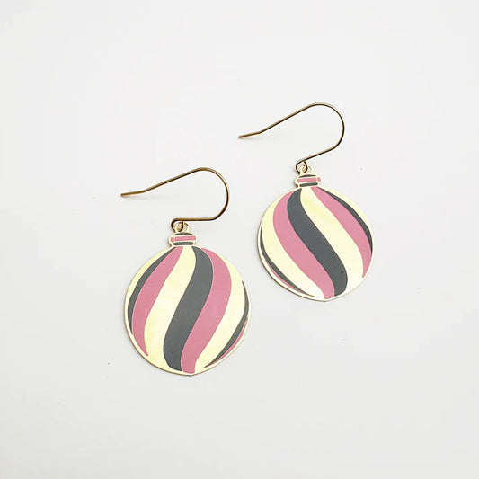 DENZ & CO- Midi Vintage Bauble #2 earrings in Gold/Pink/Grey - DANGLE EARRINGS