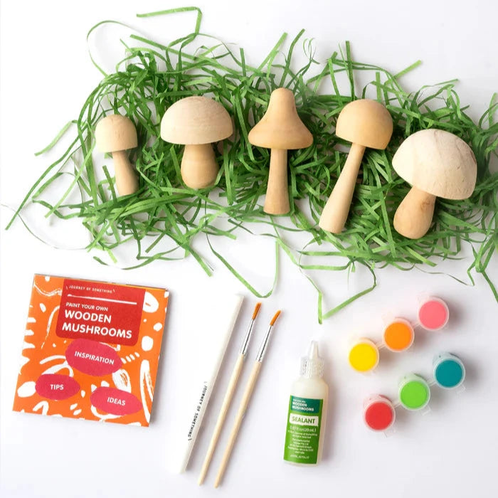 JOURNEY OF SOMETHING- Paint Your Own Wooden Mushrooms Kit