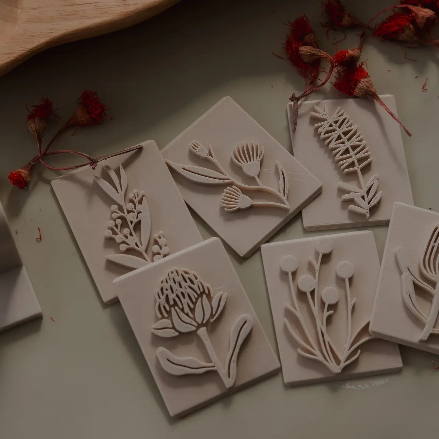 KINFOLK PANTRY- Native Flower Stamp Set Eco Playdough Tools