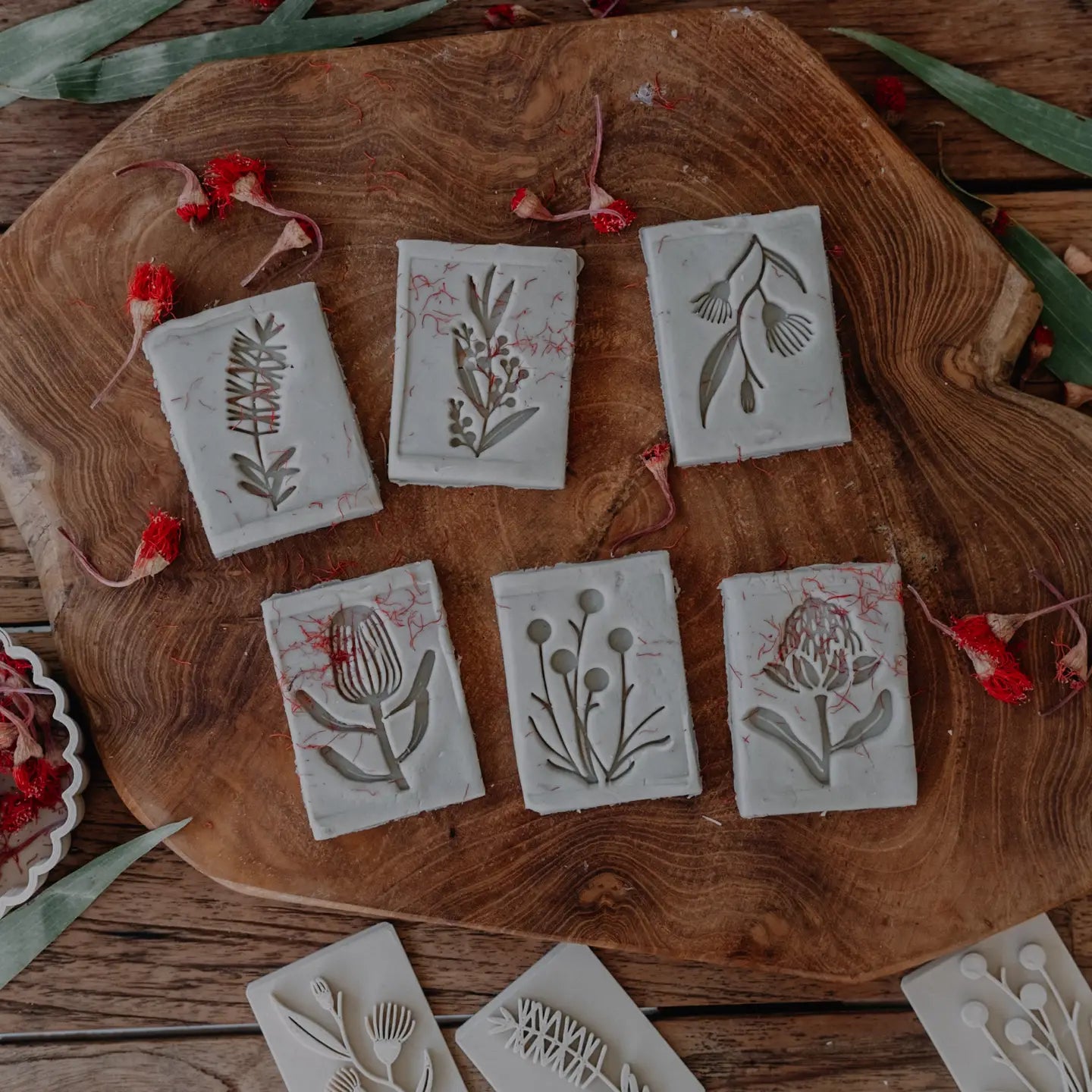 KINFOLK PANTRY- Native Flower Stamp Set Eco Playdough Tools