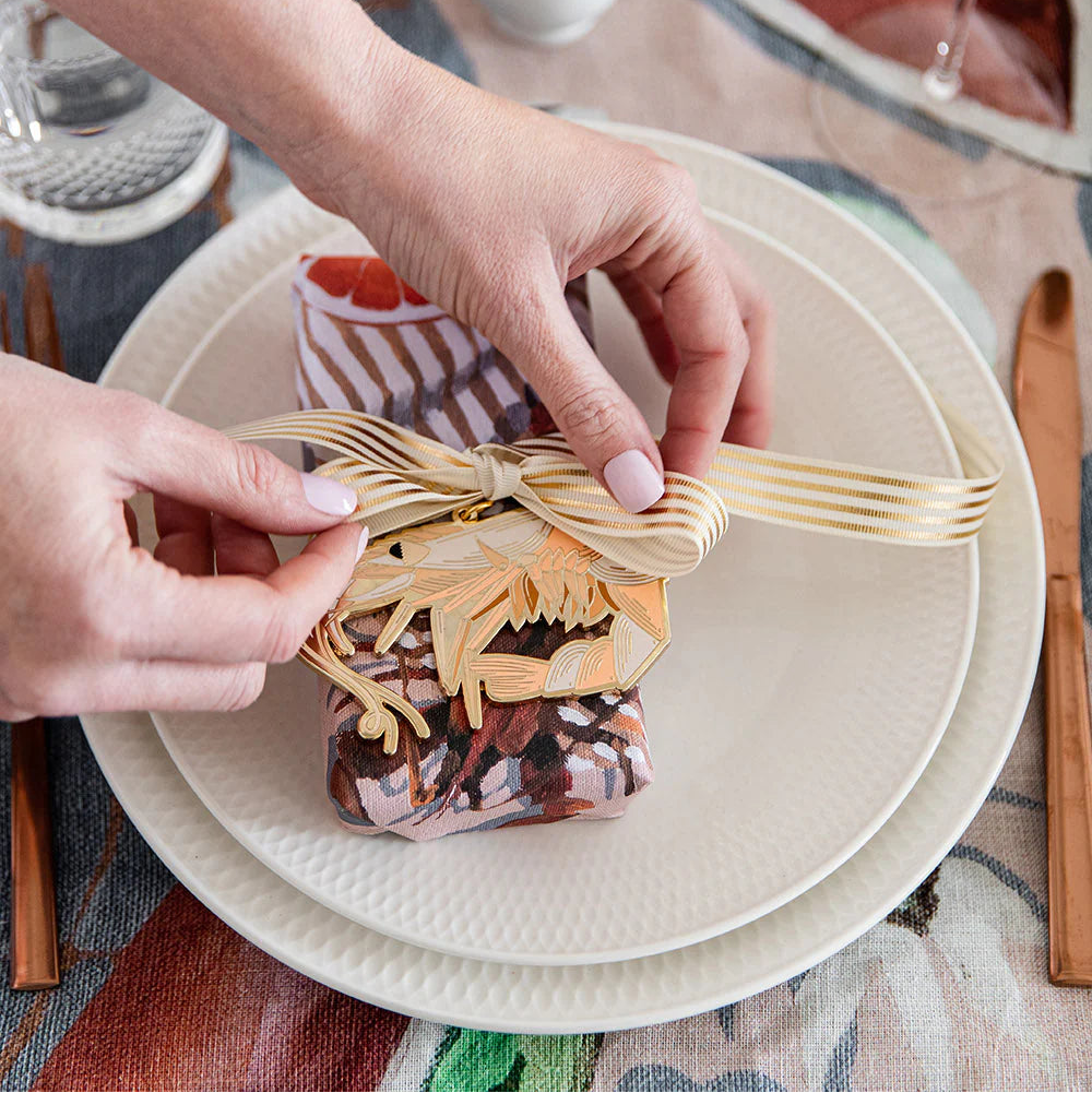 BESPOKE LETTERPRESS - Prawn- Fine Enamel Christmas Ornament