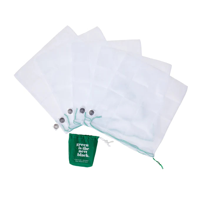 PROJECT TEN - "Produce Bags"- Set of 5 Recycled Mesh Bags