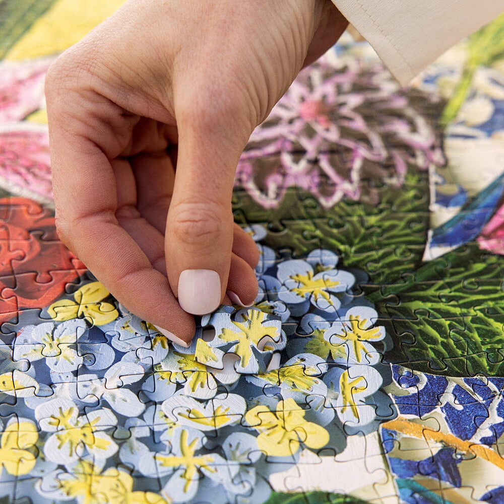 BESPOKE LETTERPRESS - Hydrangea Blue- 1000 Piece Puzzle