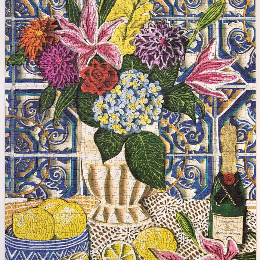 BESPOKE LETTERPRESS - Hydrangea Blue- 1000 Piece Puzzle