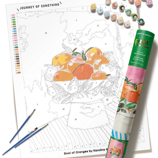JOURNEY OF SOMETHING- PAINT BY NUMBERS - BOWL OF ORANGES