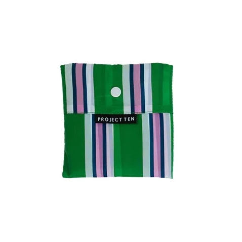 PROJECT TEN - "Big Pocket"- "Cabana Stripe" Large Folding Shopper Bag