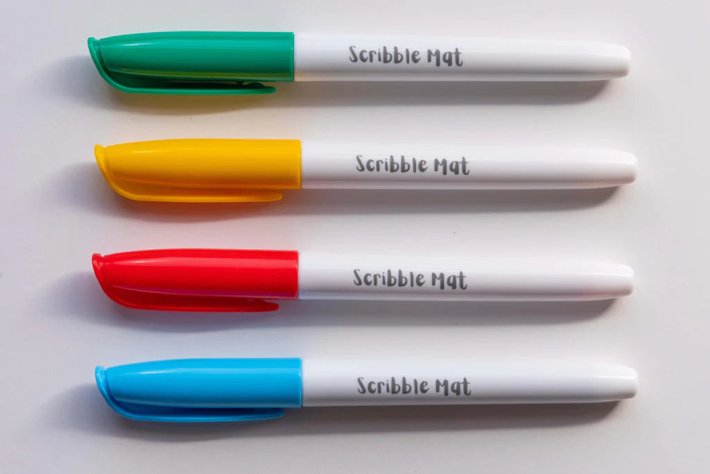 SCRIBBLE MAT- Pack of 4 Scribble Mat Pens + Free Brown Pen