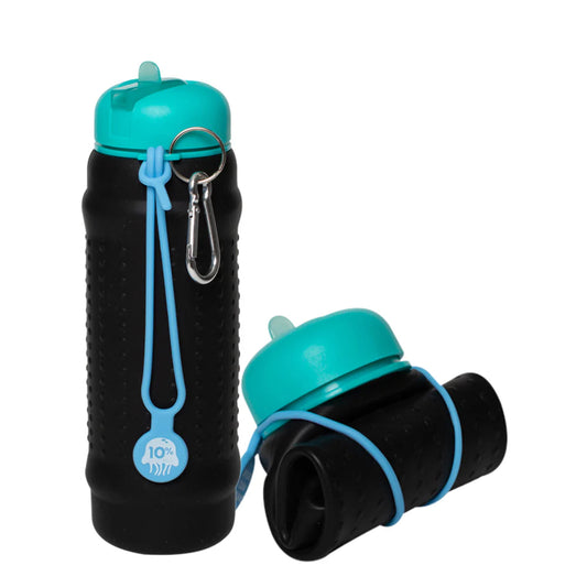 ROLLA BOTTLE - Collapsible Bottle - Black, Teal & Dusty Blue