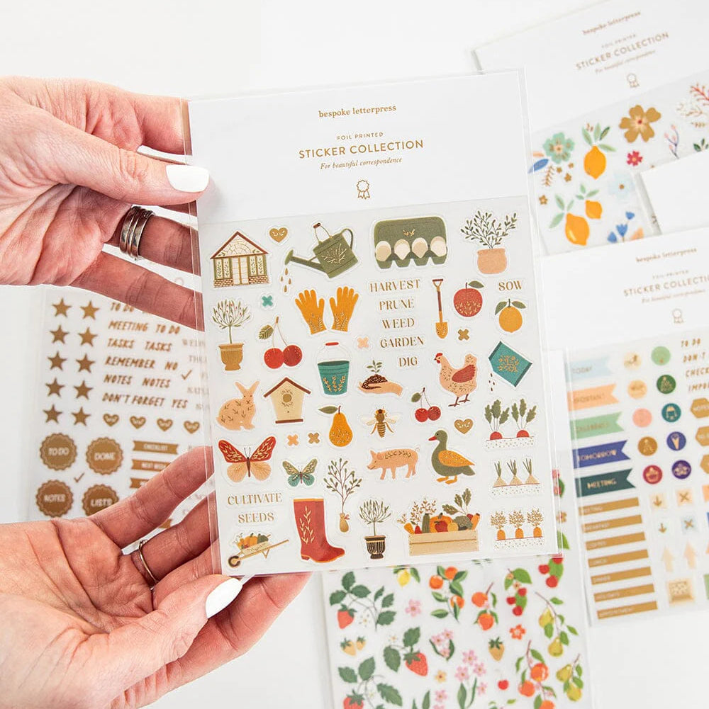 BESPOKE LETTERPRESS - Gardening Sticker Sheet