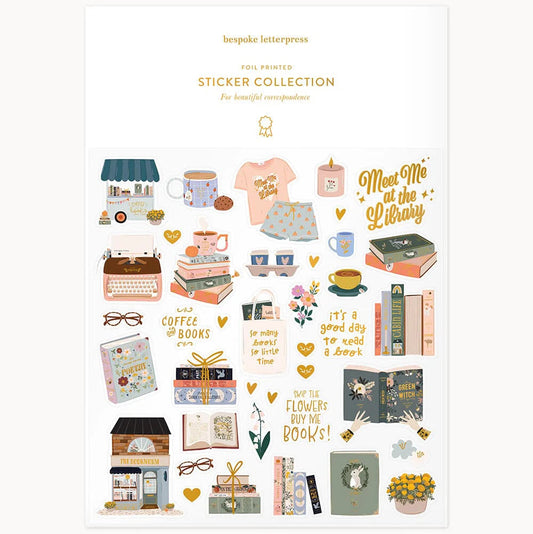 BESPOKE LETTERPRESS - Book Lovers Sticker Sheet
