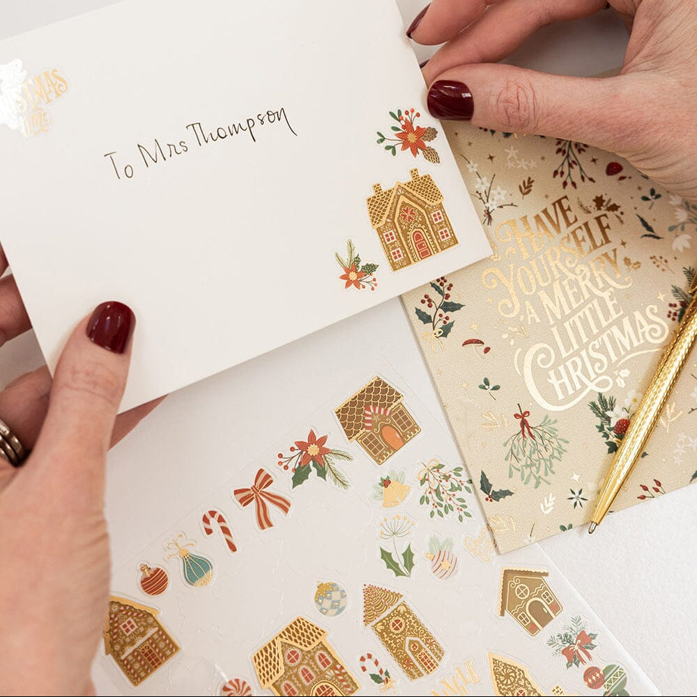 BESPOKE LETTERPRESS - "Gingerbread Houses" Sticker Collection