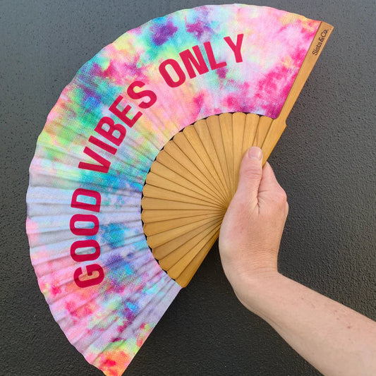 SISTA & CO. - BESPOKE HAND FANS - Good Vibes Only