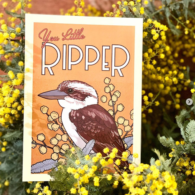 Green Mini Creative - Postcard- Kookaburra: "You Little Ripper"
