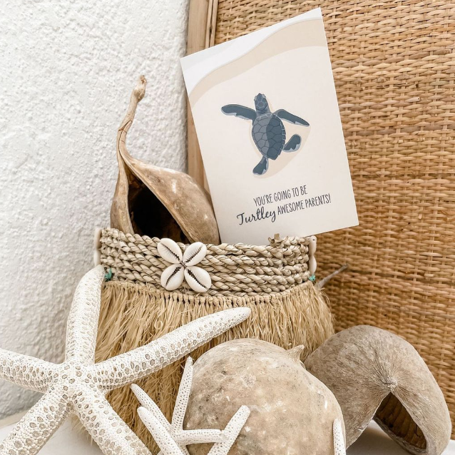 SAILFISH CREATIVE- "Turtley Awesome" Baby Turtle New Parents Card