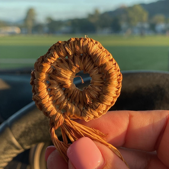 WEAVED BY ME - Indigenous Woven Biggies Hoop Earrings- Opal
