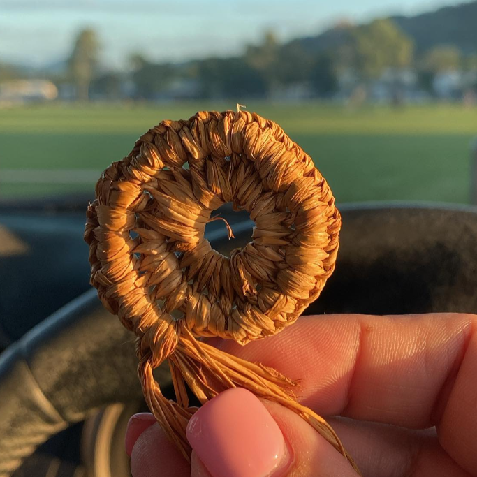 WEAVED BY ME - Indigenous Mini Woven Hoop Earrings- Blaze