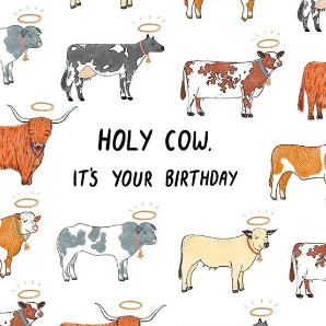 AHD - HOLY COW- Blank Greeting Card