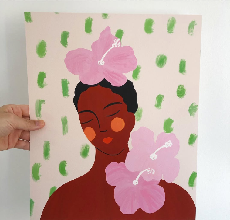 CONSTANZA GOEPPINGER- "Pink Hibiscus"- A4 GICLEE PRINTS