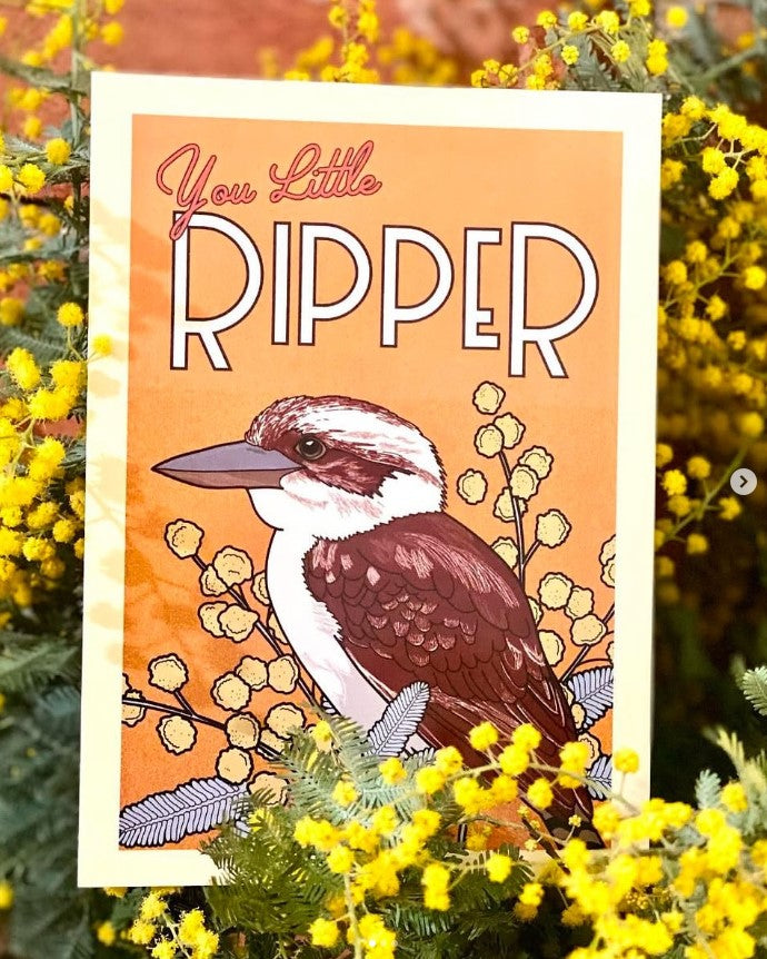 Green Mini Creative - A4 Poster/Print - Kookaburra: "Little Ripper"