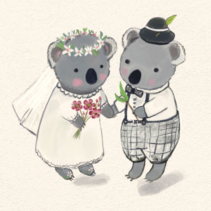 NUOVO - "Koala Wedding" by Shaney Hyde- GREETING CARD