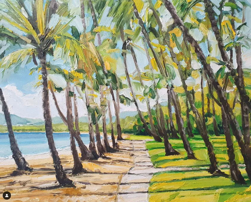 Mark Skelcher Artist - "Palm Cove Palms"- Framed Artist Print
