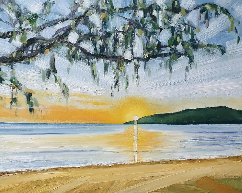 Mark Skelcher Artist - "Sunrise on the Esplanade"- Framed Artist Print