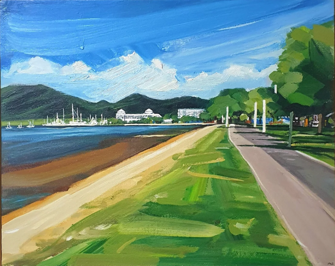 Mark Skelcher Artist - "Cairns Esplanade"- Framed Artist Print